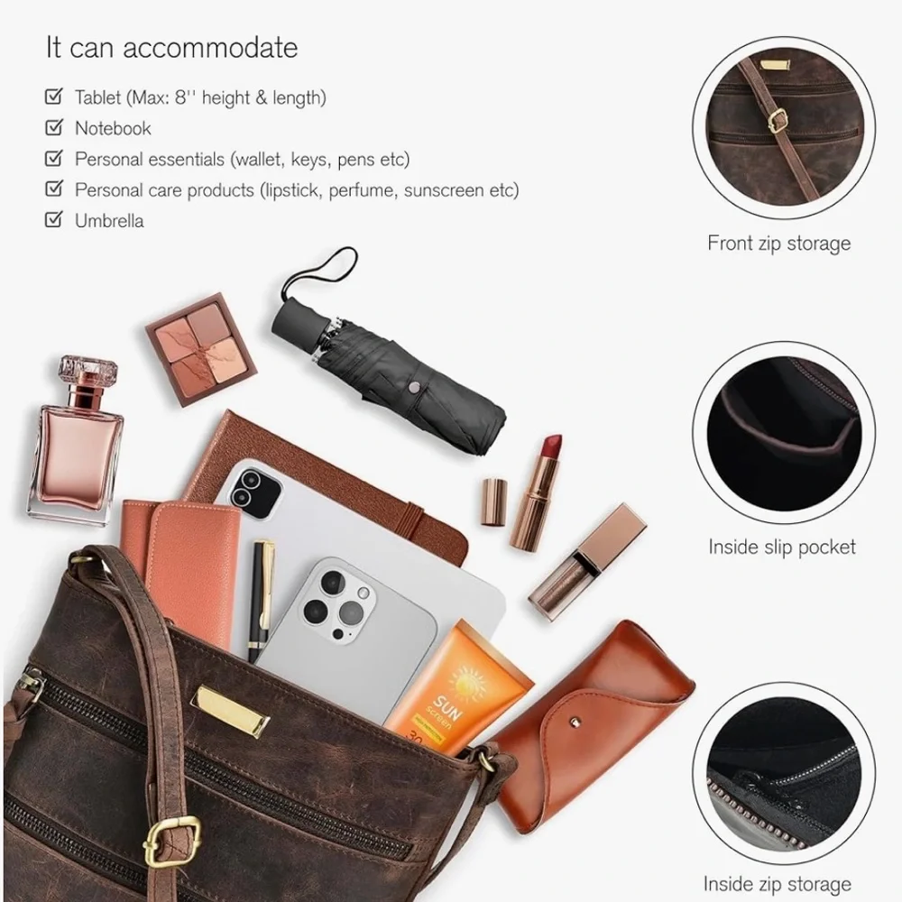 Leather ESTALON Bohemian/Crossbody Bag - Picture 12 of 16